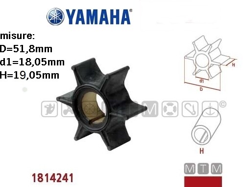 Kit Girante Pompa Acqua Per Fuoribordo Yamaha 25/30 HP 2T – Sostituzione OEM 689-W0078 Con Guarnizioni E Chiavetta