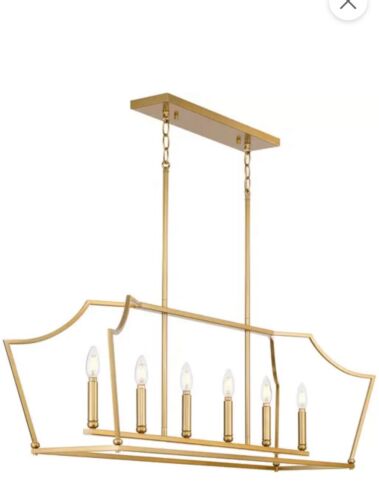 Progress Lighting Parkhurst 6-Lt Nickel Linear Island Chandelier - P400300-009