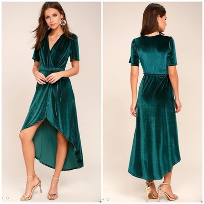 jazzy belle dark green velvet dress