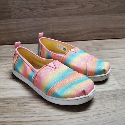 Rainbow Girls TOMS Shoes Slip on Size Y