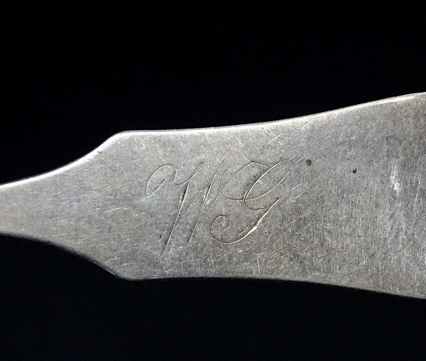 Antique J S SHARRARD Southern COIN SILVER Spoon LOUISVILLE SHELBYVILLE