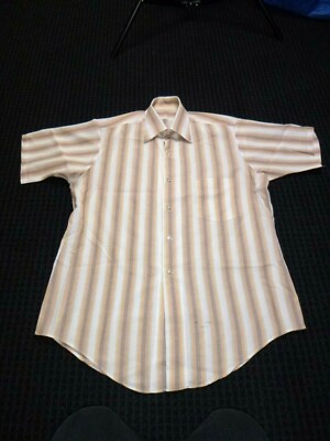 トップス 50s 60s courneu short sleeve shirt Vtg 50s 60s Short Sleeve Button Front Shirt Pink Yellow Tan