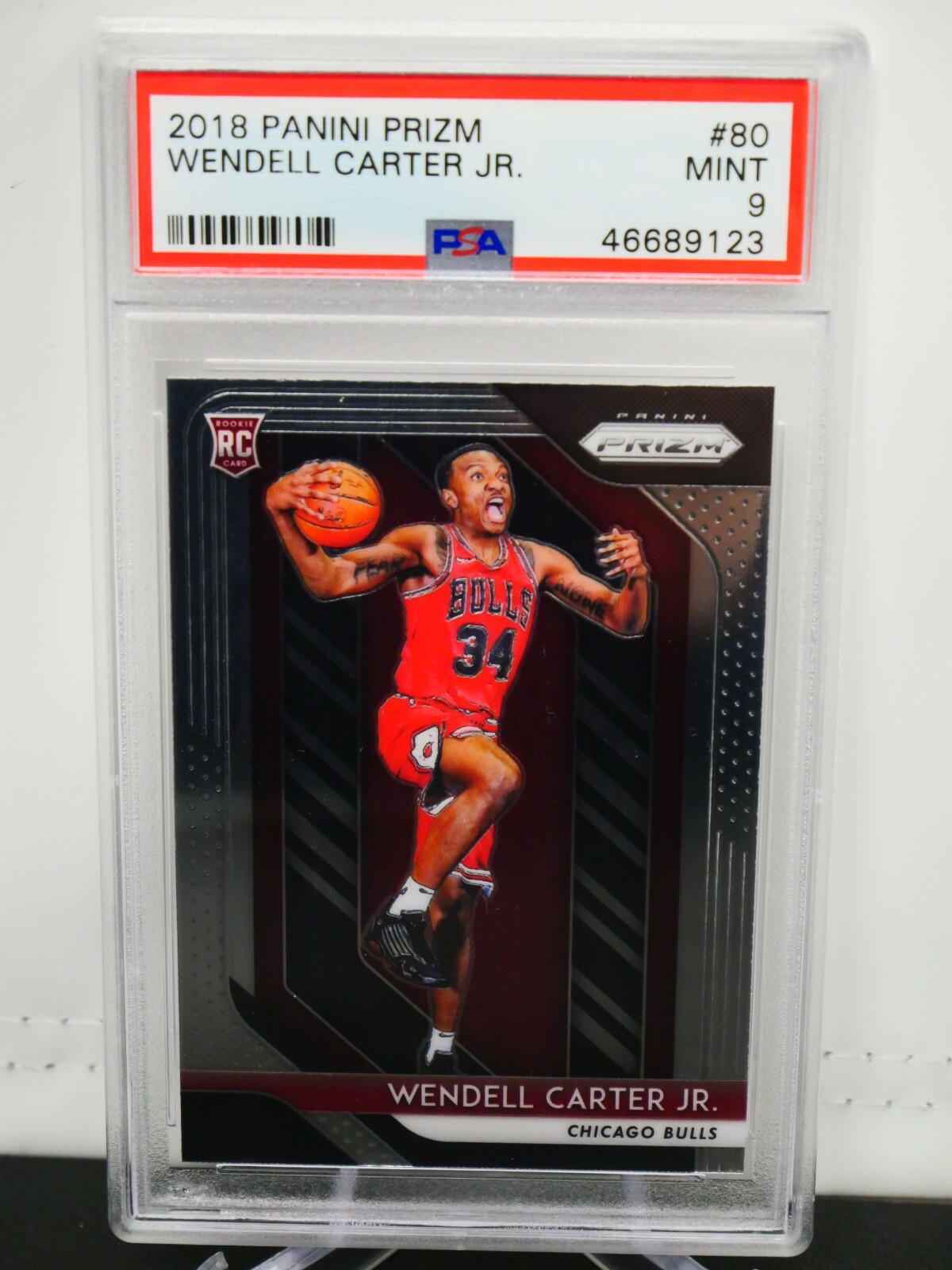 WENDELL CARTER JR 2018-19 PANINI PRIZM #80 - PSA 9 MINT - CHICAGO BULLS *13772