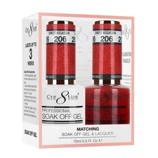 Cre8tion Soak Off Gel Polish & Matching Nail Lacquer - #206 Sweet Assassin