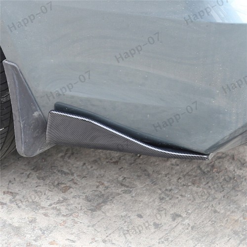 2Pcs Carbon Fiber Car Accessories Bumper Spoiler Look Rear Splitter Diffuser Lip - Picture 12 of 12