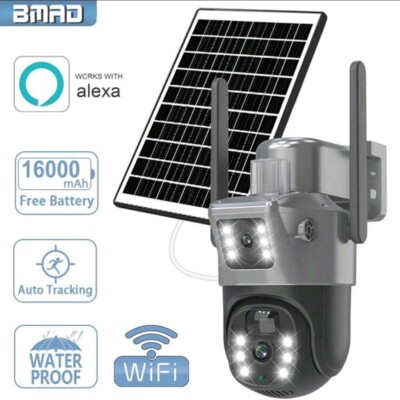 8 MP 4K Outdoor Dual-Objektiv Dual-Screen WIFI Solar Low-Power Kamera 16000mAh CCTV