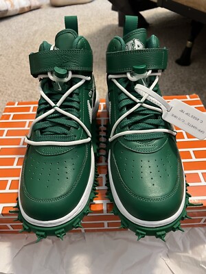 Size 8.5 - Nike Air Force 1 Mid SP Leather x Off-White Pine Green