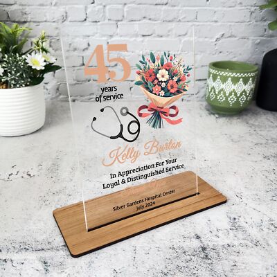 Arzt Krankenschwester 45 Jahre Dienst 45 Jahre medizinisches Geschenk für Mitarbeiter Plakette