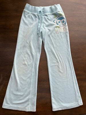 justice girls light blue sweatpants/joggers kids size