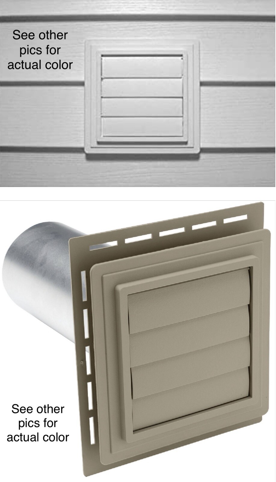 Ivy Green Dryer Vent JBlock 7"x7" Vinyl Utility EXVENT Siding Louvered