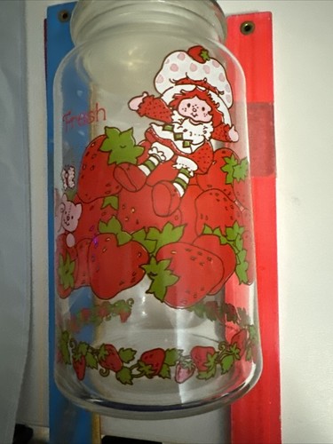 Vintage Strawberry Shortcake Glass Cannister Jar 1980 American Greetings Fresh - Picture 9 of 22