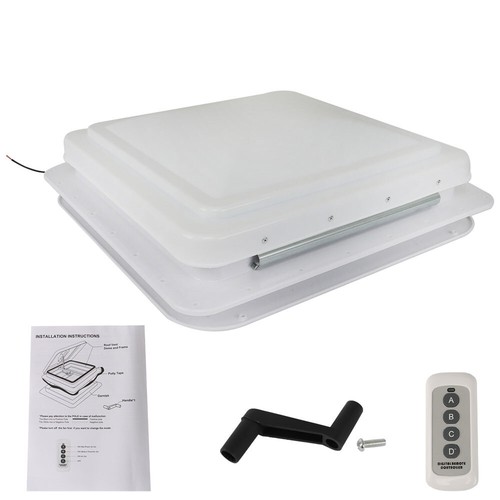 LABLT RV Roof Vent Fan Kit 14 inch For Camper Trailer Universal 12V 6" Blades - Foto 14 di 15