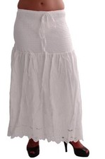 Womens Casual Plain Long Floaty Cotton Ladies Long Full Length Maxi Skirt