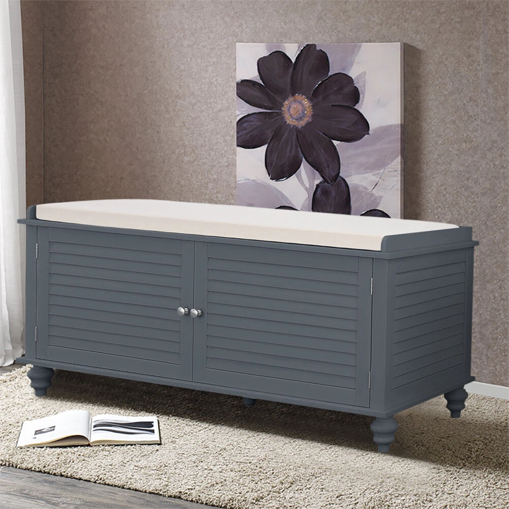 Grey ottoman sales shoe storage