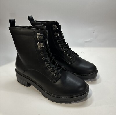 Women's Marta Wide Width Combat Boots Universal Thread Black
