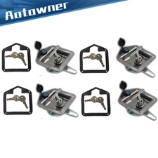 Tool Trailer Door Latch T-Handle Lock Stainless Steel Keys For Truck RV Set Of 4