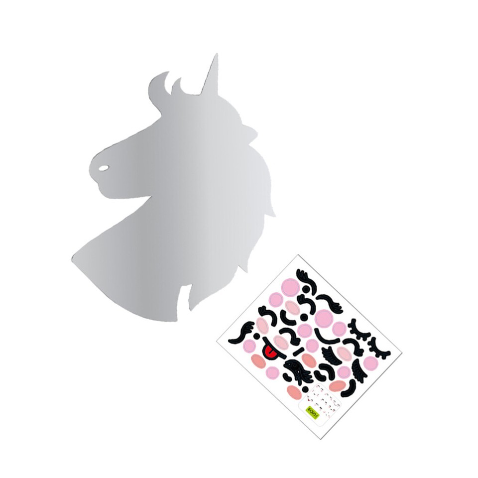 Wall Stick Mirror Unicorn Stickers Adhesive Mirrors Decoration Baby eBay