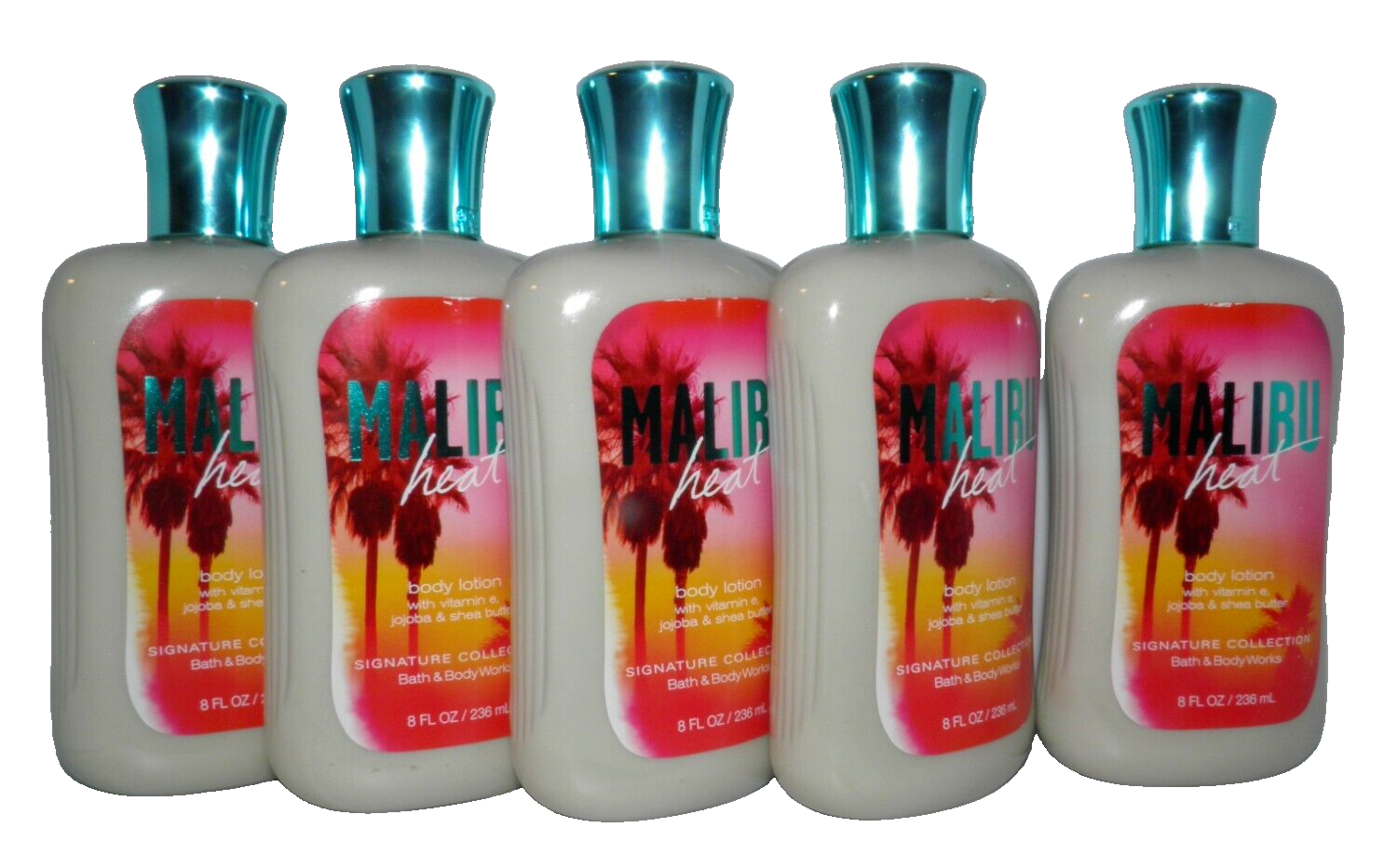 BATH & BODY WORKS MALIBU HEAT Retired Body Lotion 5 Pack