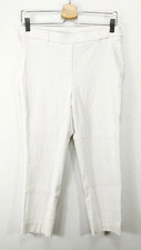 Jules Leopold Pants Women 6 Medium Pull On Crop White Stretch Casual W30 x L23