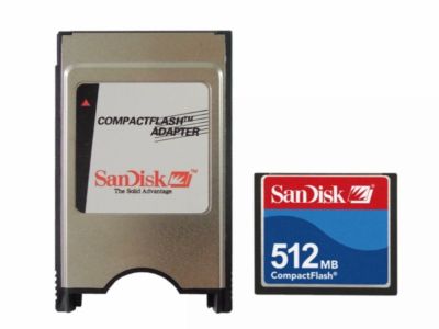 SanDisk 512MB CF Kompakt Blitz + ATA PC ADAPTER = PCMCIA Flash Datenträger für