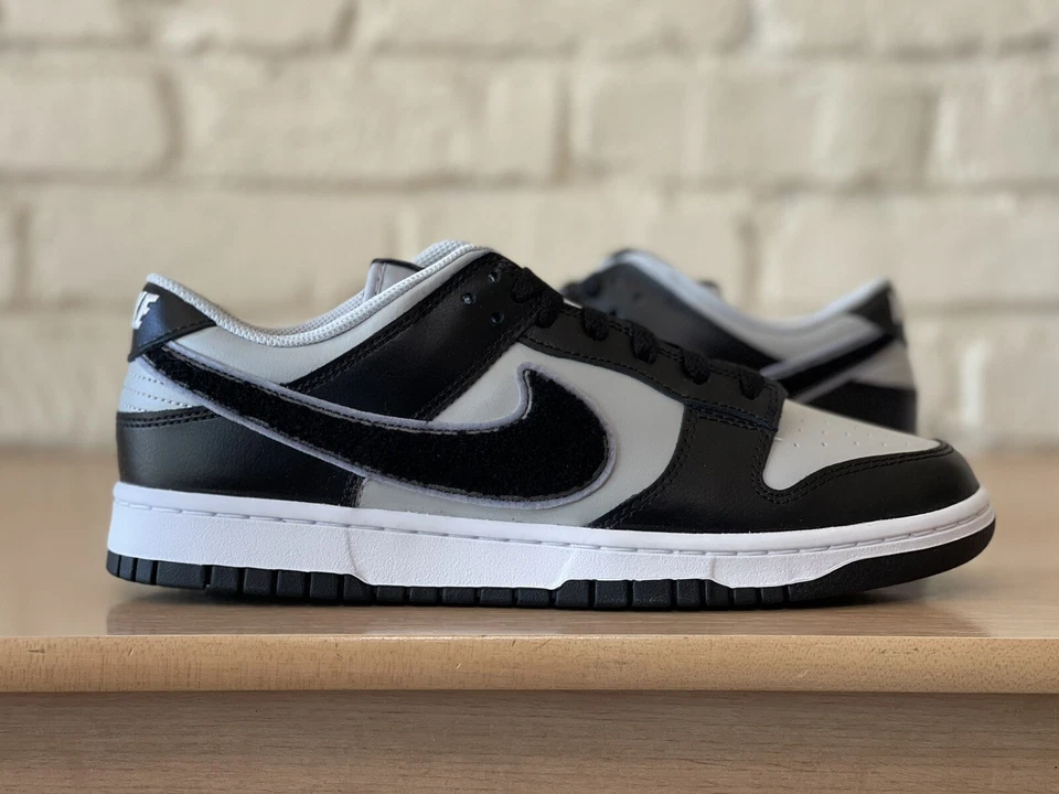 Nike Dunk Low Retro Chenille Swoosh Black Grey Fog Wolf DQ7683-001 Men’s Size 10 - Image 3 of 4