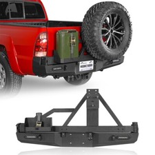 Fit 05-15 Toyota Tacoma Rear Bumper W Jerry Can Holder Swing Out Tire Carrier