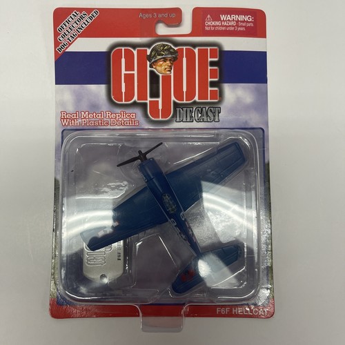 2001 Hasbro GI JOE F6F Hellcat Airplane Die-Cast dog tag included