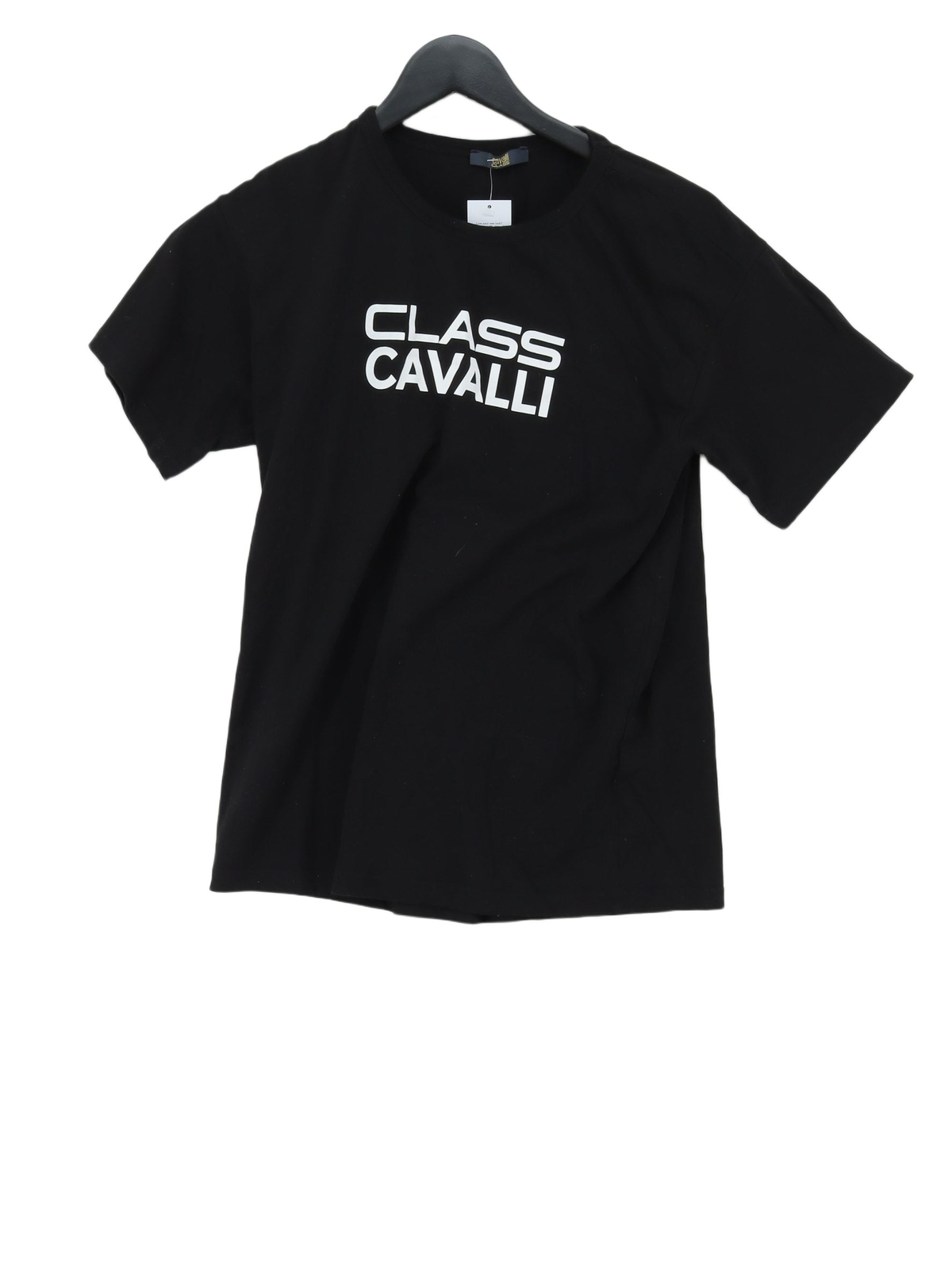 T shirt uomo Cavalli Class S nera grafica 100% altra basic