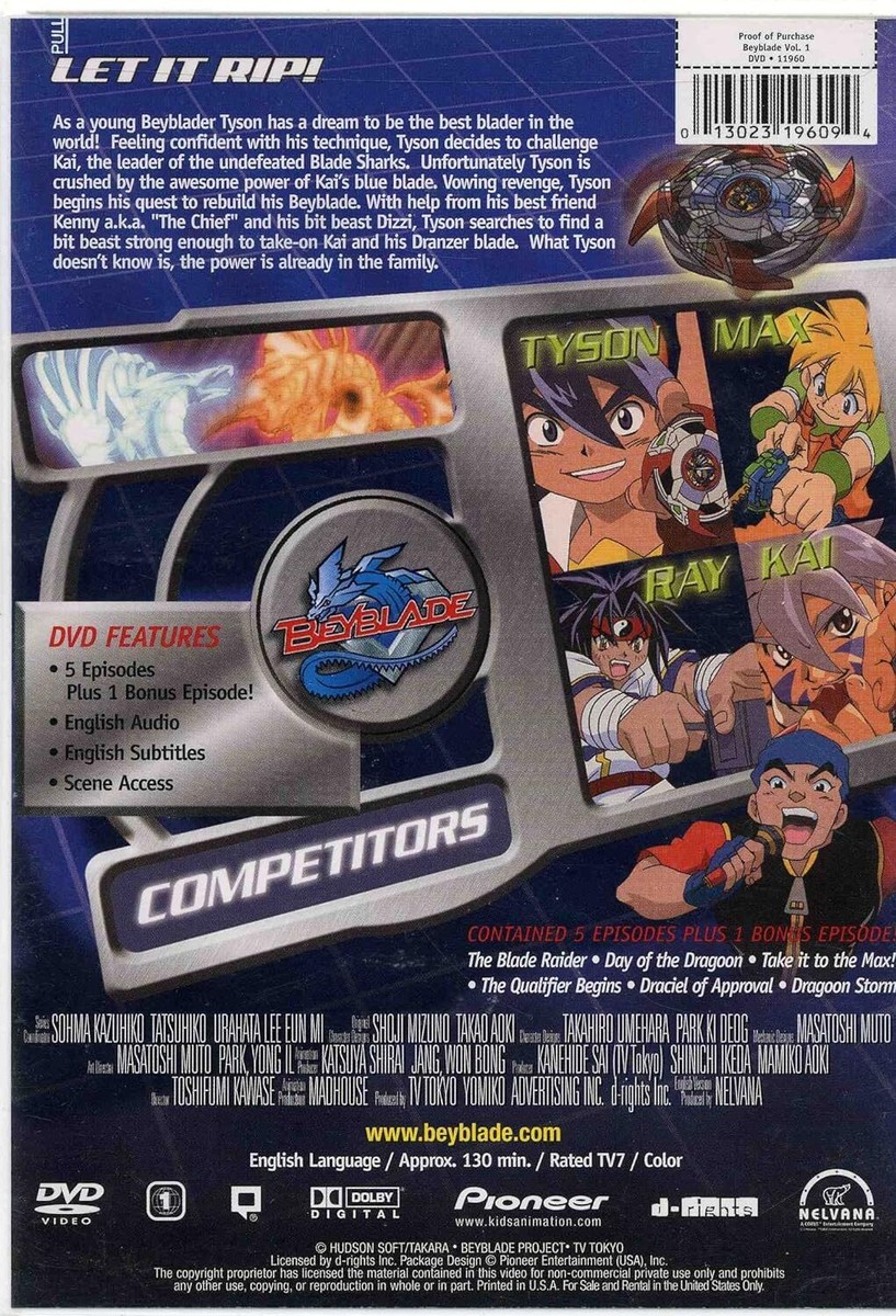 Beyblade DVD Collect them All, Available Vol 1 to 9, standard ed