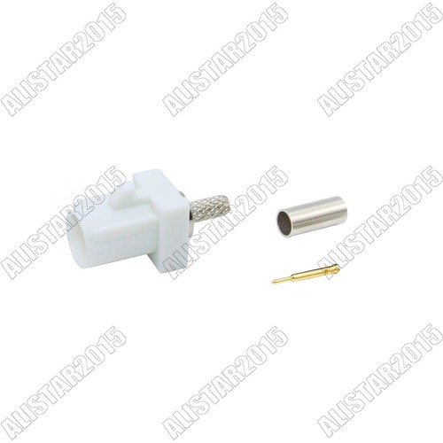 5x Conector macho Fakra B 9001 blanco engarzado RG316 RG174 LMR100 radio estéreo para automóvil - Imagen 3 de 3