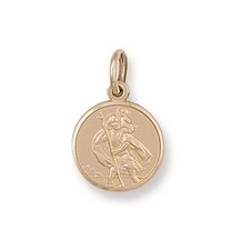 375 9ct Solid Yellow Gold St Christopher Pendant - Fully Hallmarked