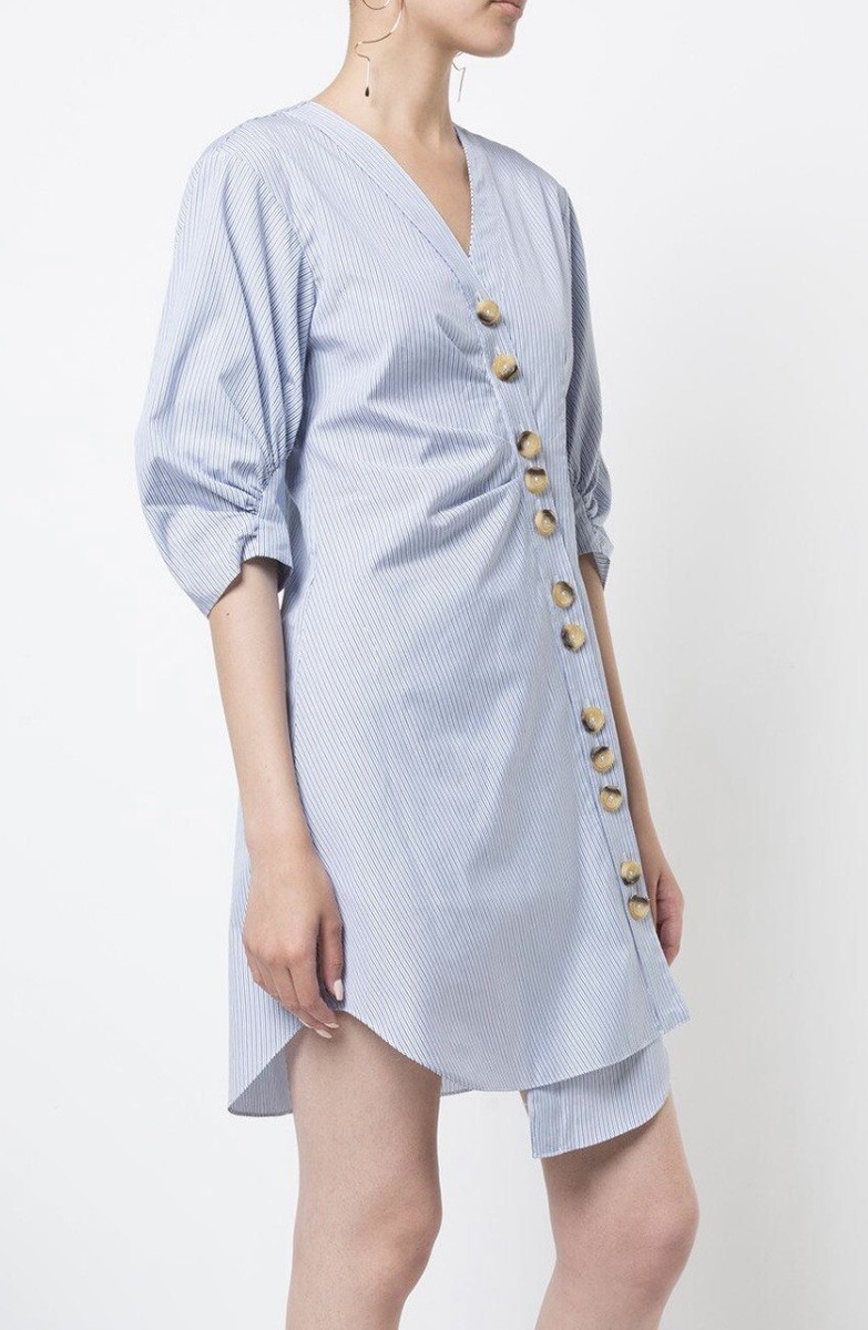 navy blue dress for baby girl Tibi Fabienne Ecoupe Asymmetric Flap Snap Dress