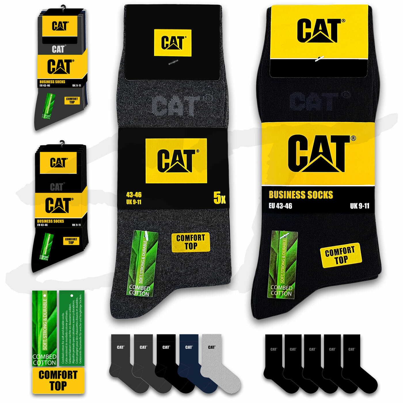 CAT CATERPILLAR Herren Arbeitssocken Work Sneaker Business Kurze