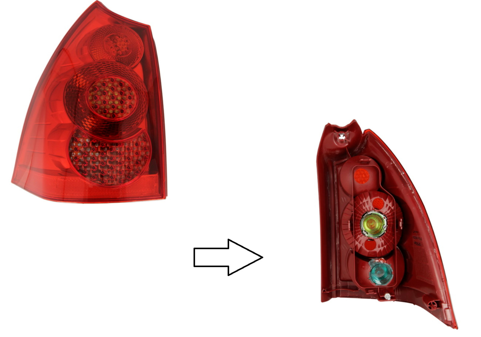 Feu arrière gauche Peugeot 307 à lentille polycarbonate anti-jaunissement 6350X2