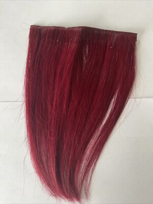 Echthaar Extensions Clip in Streifen 1 Stück dunkelrot 5' breit 8'' lang
