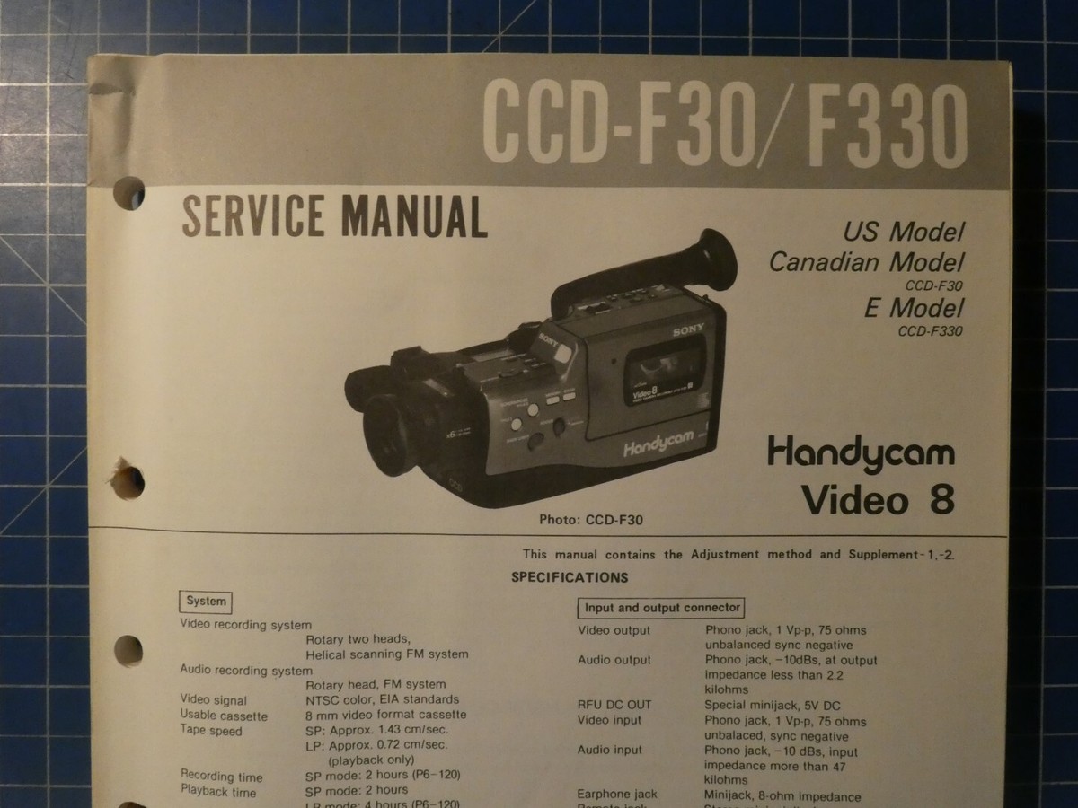 sony ８ミリビデオカメラCCD-F330/F30 （取扱説明書付） 8ミリビデオカメラ / ビデオウォークマン 1993年6月 | ソニー坊やと