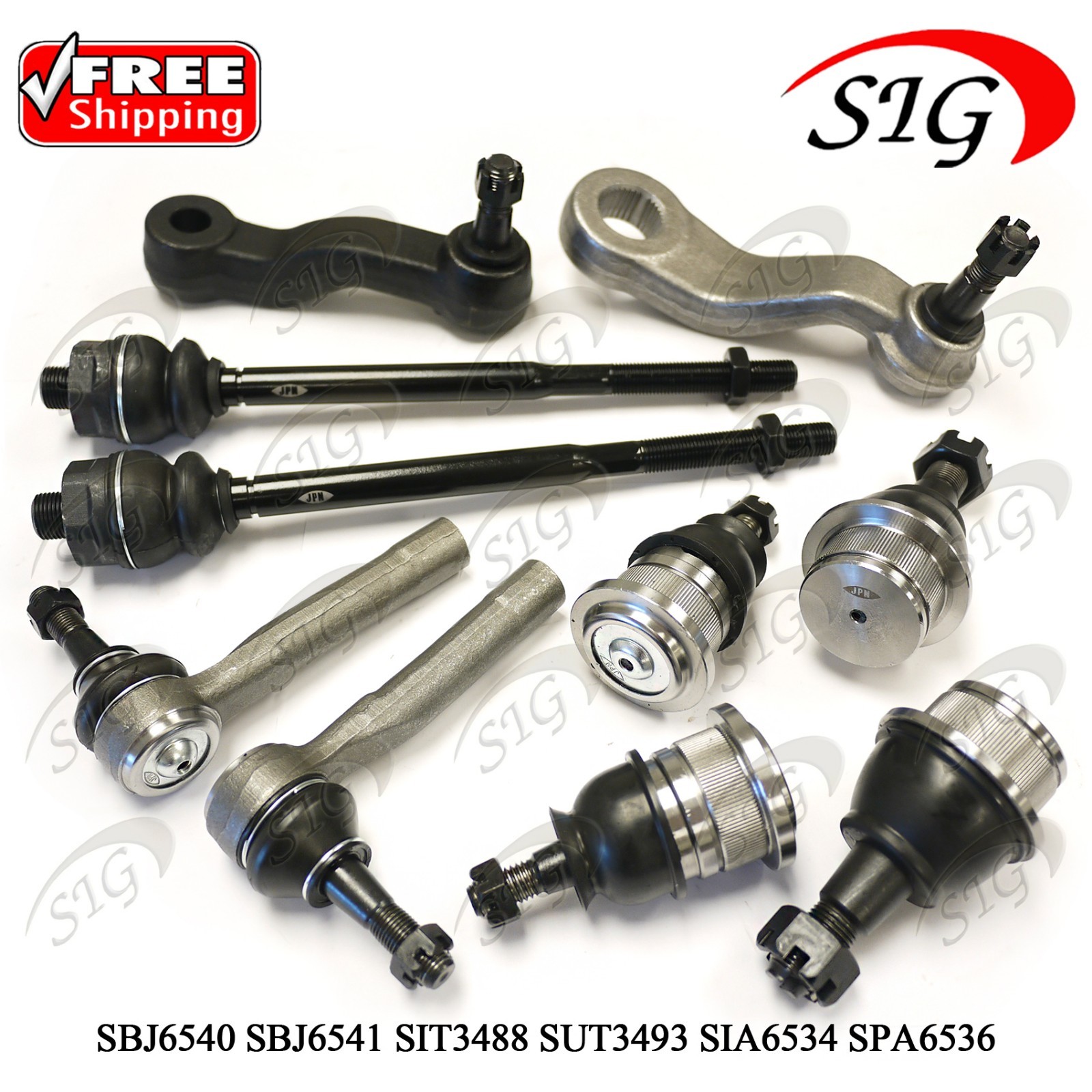 For 1999 - 2006 GMC Sierra 1500 HD Front Ball Joint Tie Rod Pitman Arm 10PC Kit