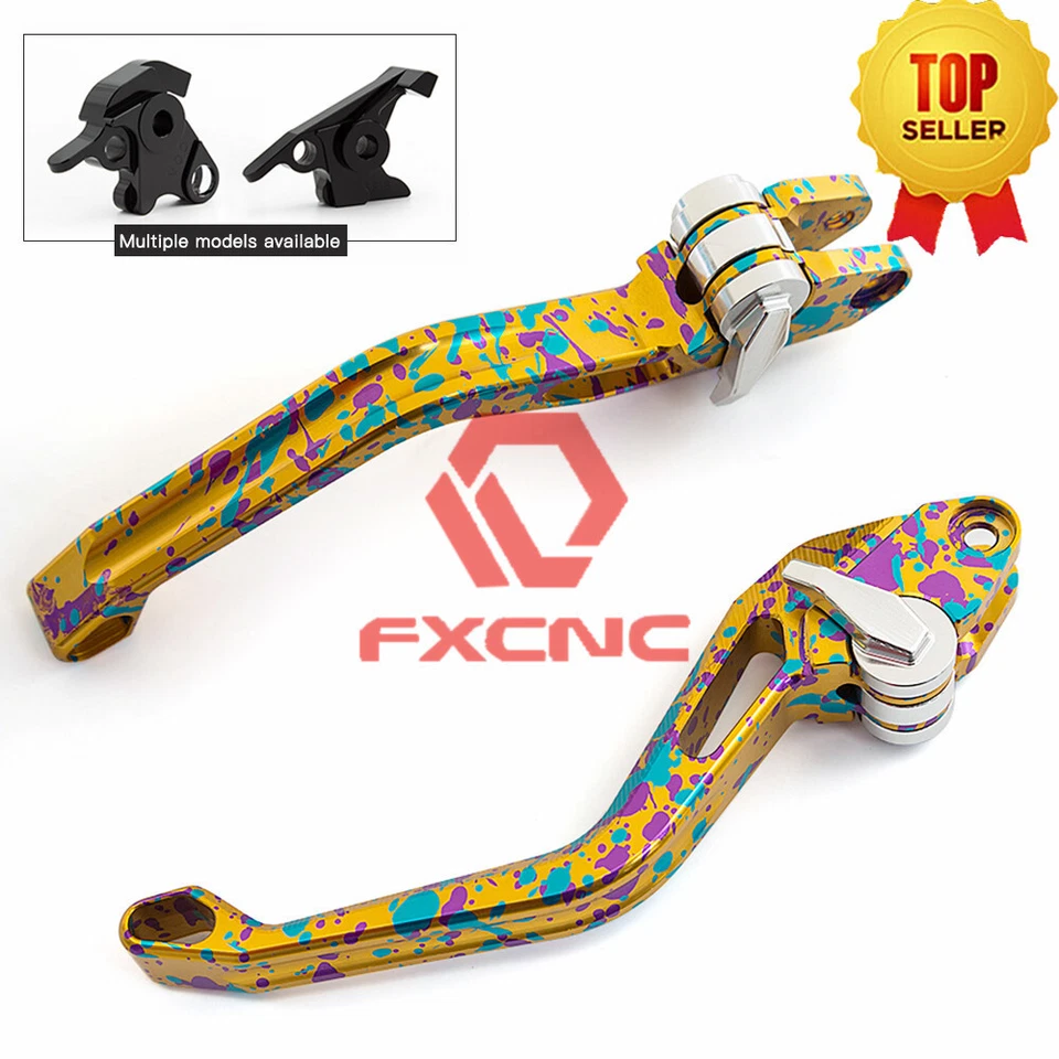 Palanca de embrague de freno de camuflaje corto 3D dorada para YFM700R Raptor 2008-2020 Foto 2 de 4