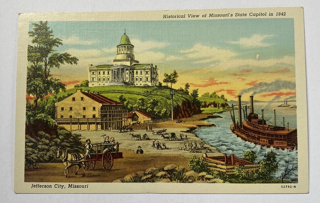 Vintage Postcard~ Historical View State Capitol in 1842 ~Jefferson CIty Missouri