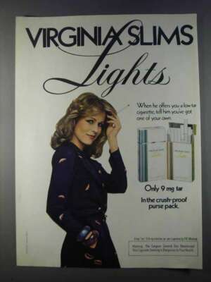 1980 Virginia Slims Lights Cigarettes Ad - He Offers