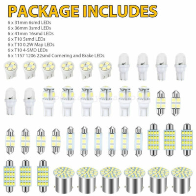 42pcs Innenraumbeleuchtung Lampe LED Auto Licht T10 SMD Birne Leselicht DC 12V-