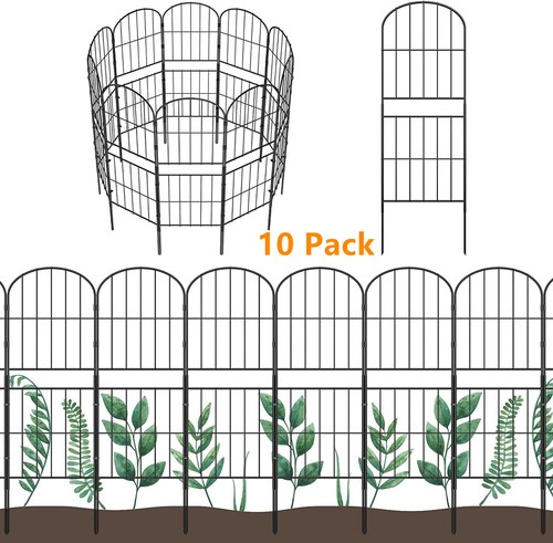 10 Pack Elevated Garden Fence Rustproof Metal Wire Panel Border Animal Barrier