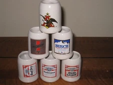 Anheuser Busch Budweiser Mini Beer Stein Shot Mugs Lot of 6