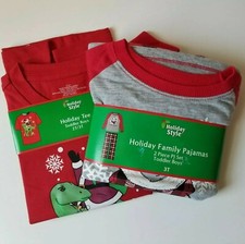 Little Boys Christmas Baby Bear Toddler 3T Family Pajamas Dinosaur T-shirt 2T/3T