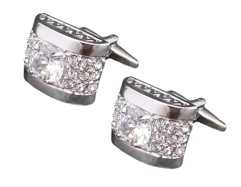 Bracelete de presente masculino incrustado com gema Swarovski cristalina em uma caixa de presente personalizada - Imagem 4 de 4