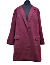 Justfab Long Blazer Coat Wine Size 1x Ref Cl5