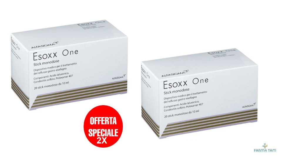 2X ESOXX ONE - 20 BUSTINE MONODOSE PER REFLUSSO GASTRO - ESOFAGEO - ALFASIGMA