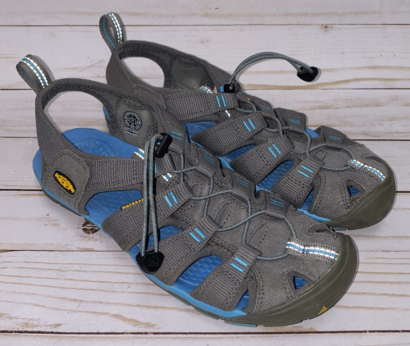 Sandali sportivi Keen donna grigio blu stringati a strappo taglia 7