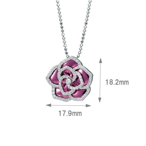 18K Purple gold and Platinum900 Diamond necklace "cierin" Brand Necklace - Picture 2 of 6