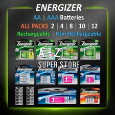 Energizer Batteries AA AAA 4 8 12 lot Rechargeable / Non-Rechargeable or Lithium